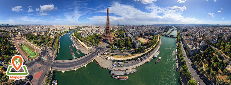 نمای 360 درجه برج ایفل (Eiffel Tower)-قایق
