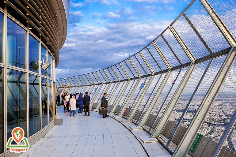 طبقه هفتم ساختمان بالای برج میلاد، سکوی دید باز